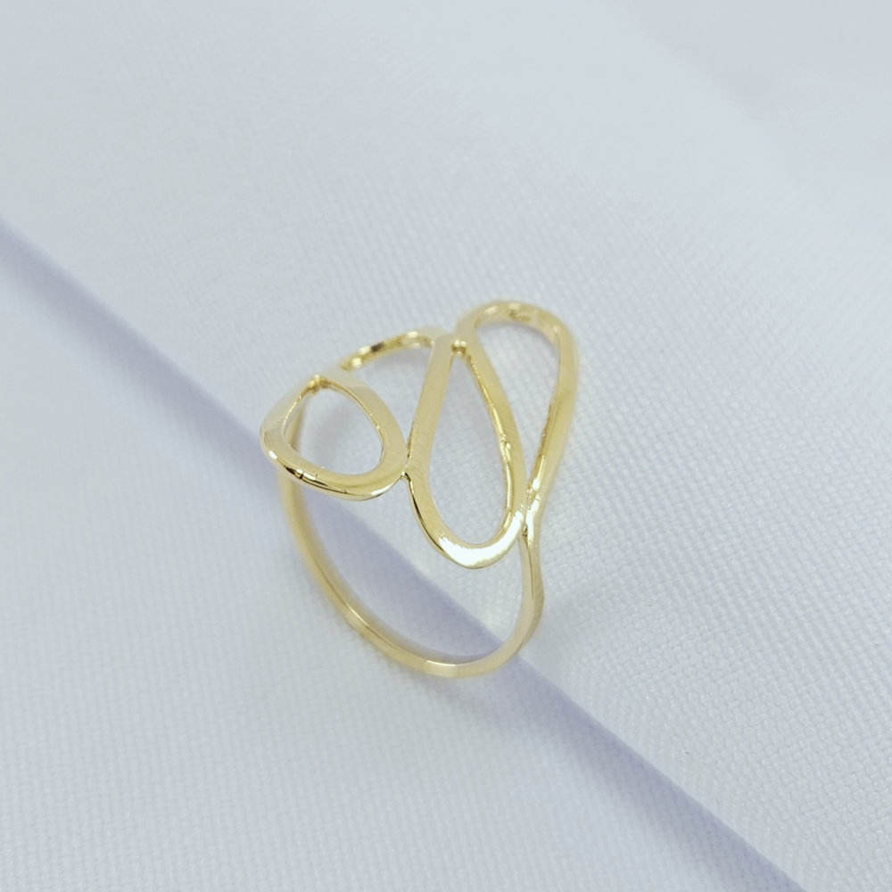 Anel fios lisos vazados