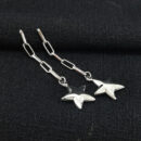 Brinco com corrente e estrela pêndulo