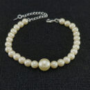 Pulseira pérolas prateada