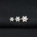 Trio de brincos flores detalhadas