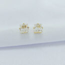 Brinco ponto de luz quadrado cristal