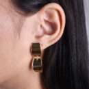 Brinco duplo curvado chapeado