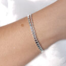 Pulseira dupla elos vazados e quadrados