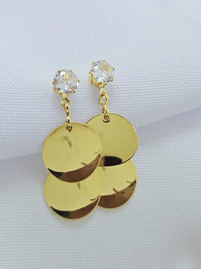 Brinco ponto de luz circulo duplo pêndulo