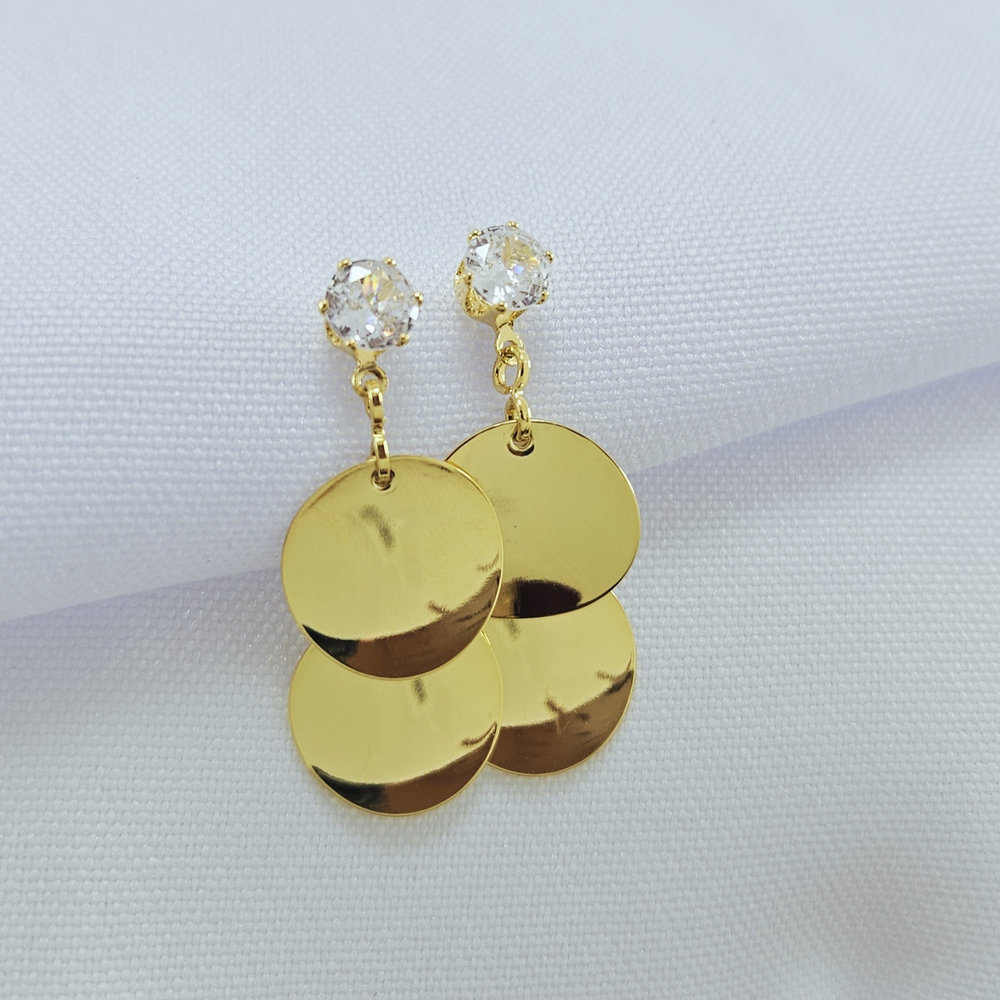 Brinco ponto de luz circulo duplo pêndulo