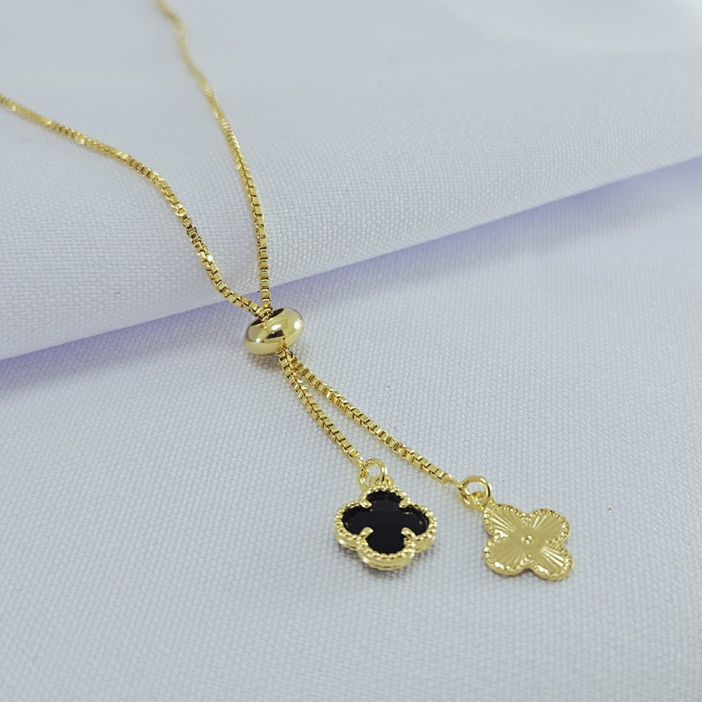 Gargantilha gravatinha com trevo - Imagem 5