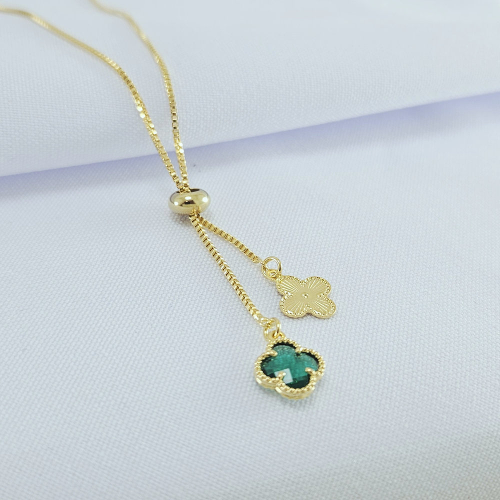 Gargantilha gravatinha com trevo - Imagem 3