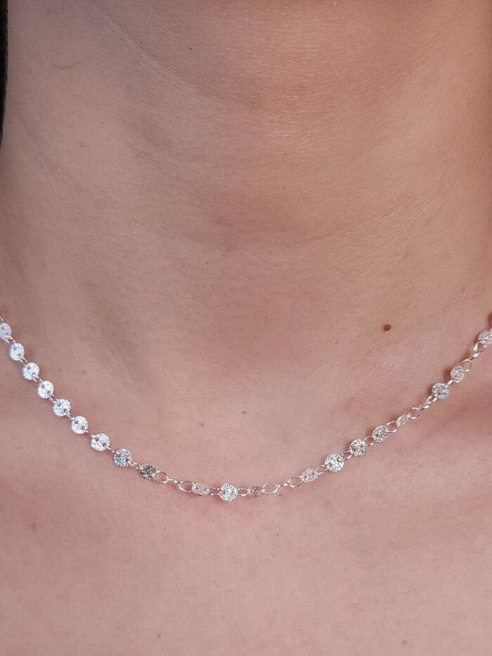 Gargantilha choker elos chapeados fosco