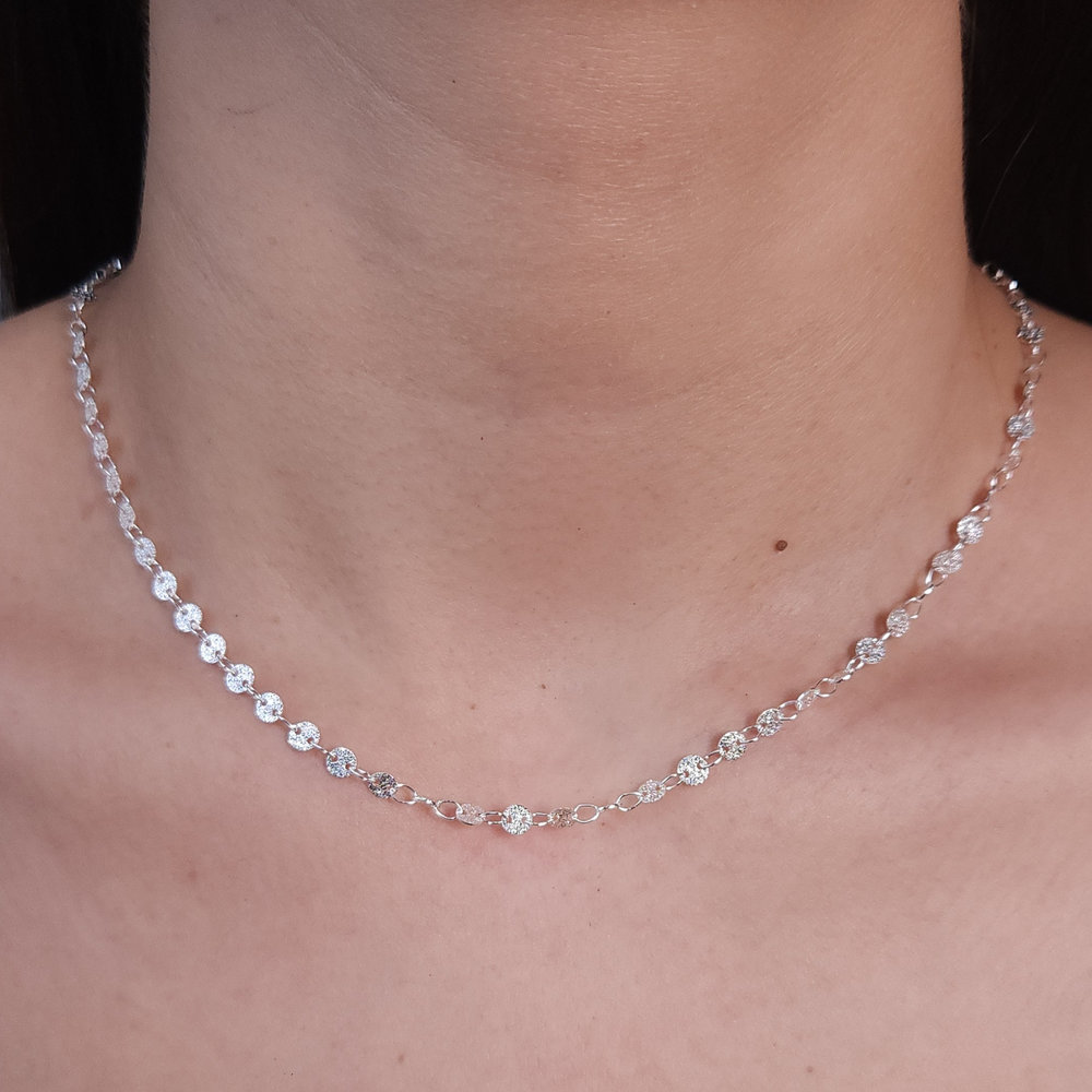 Gargantilha choker elos chapeados fosco