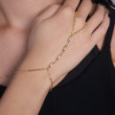 Pulseira de mão pedra baguete cristal