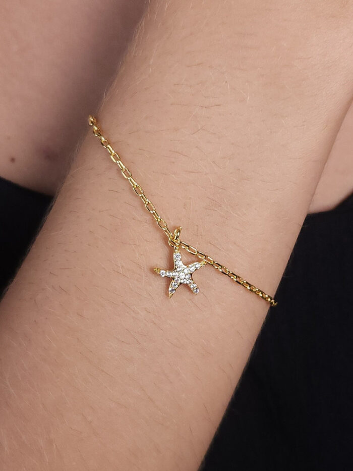 Pulseira elo cartier menor estrela cravejada