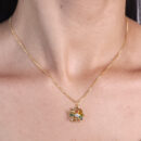 Gargantilha flor colorida com ponto de luz