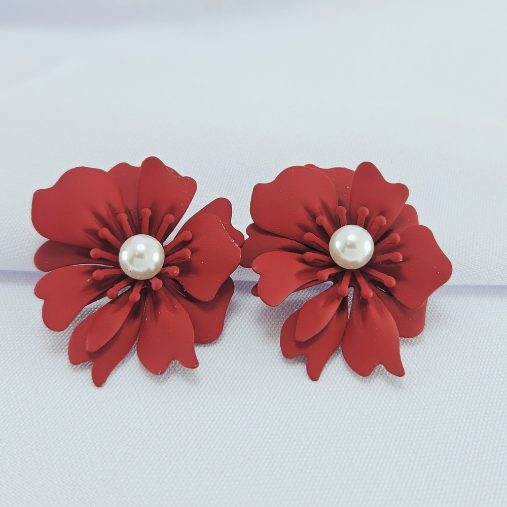 Brinco flor pérola central - Imagem 11