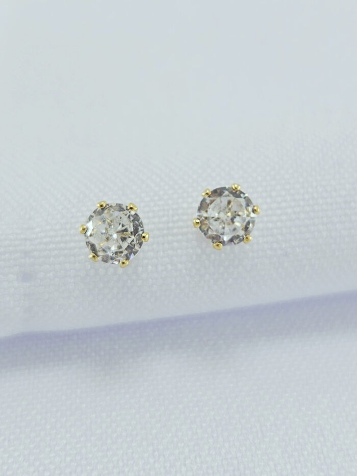 Brinco redondo ponto de luz cristal