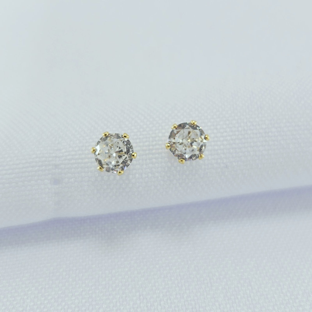 Brinco redondo ponto de luz cristal