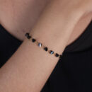 Pulseira pedras pretas formato diamante