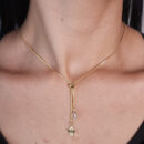 Gargantilha gravatinha ponto de luz com trevo