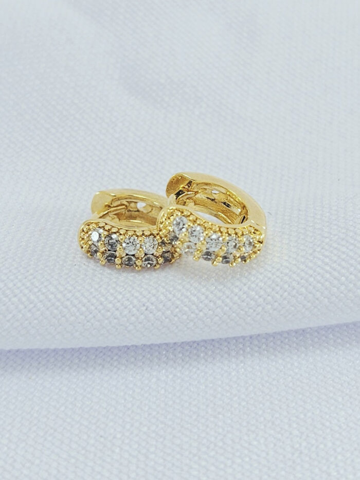 Brinco argola fio cravejado