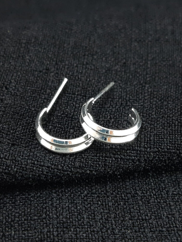 Brinco argola dupla base lisa