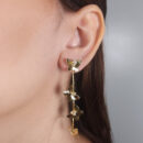 Brinco borboleta detalhe cristal fio veneziana