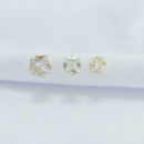 Trio de brincos quadrado cristal