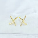 Brinco entrelaçado detalhe cravejado