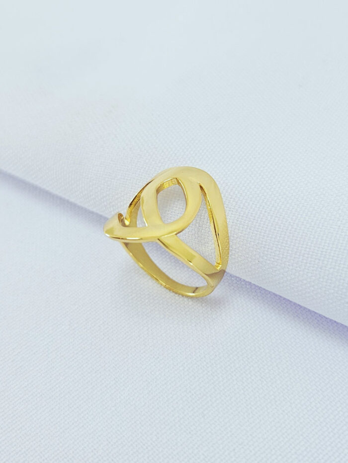 Anel fios entrelaçados liso