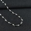 Gargantilha chocker com bolas preta e prateada