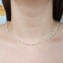 Gargantilha chocker com bolas cristal e prateado