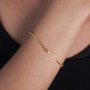 Pulseira elo pisatrine com bolinha dourada