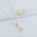 Conjunto estilo cereja com pedras cristais