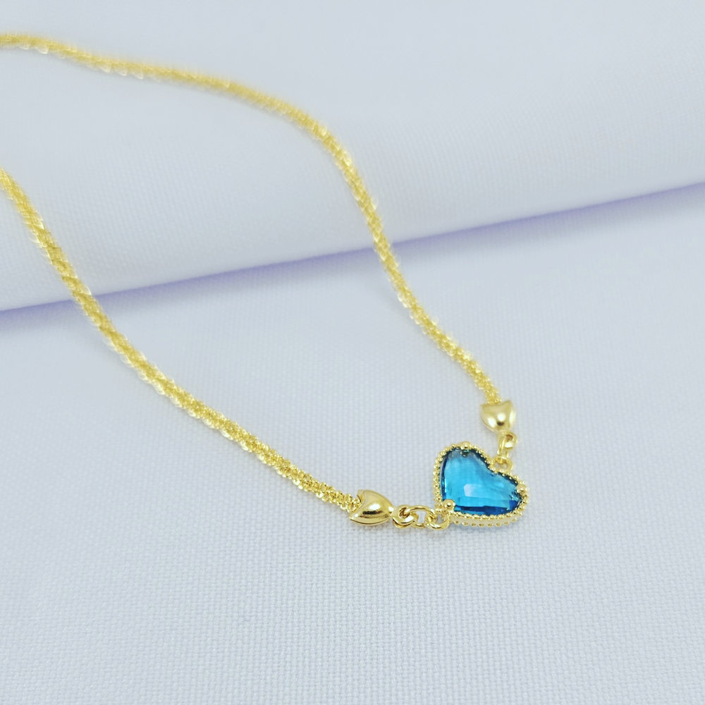 Gargantilha choker com pedra coração - Imagem 3