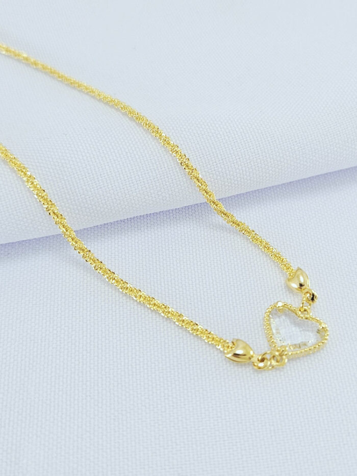 Gargantilha choker com pedra coração