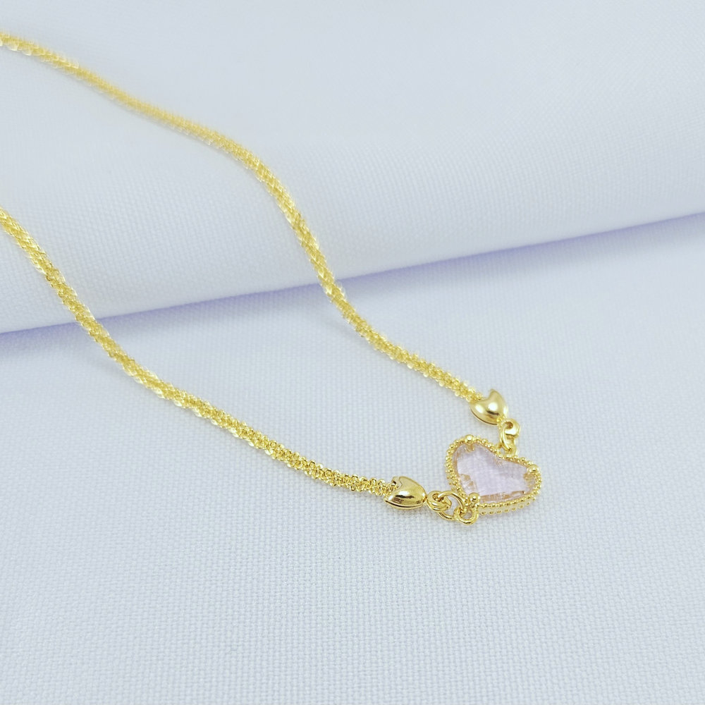 Gargantilha choker com pedra coração - Imagem 4