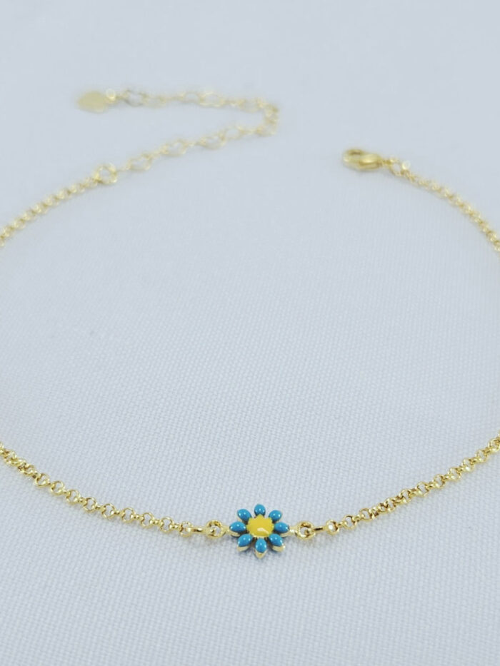 Tornozeleira margarida esmaltada