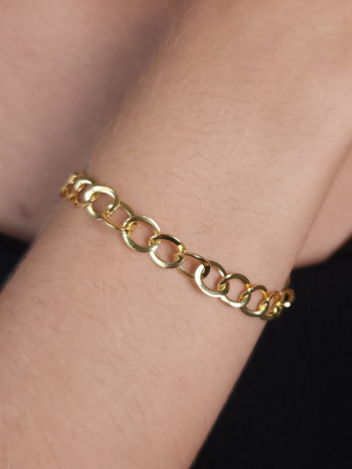 Pulseira elo português vazado