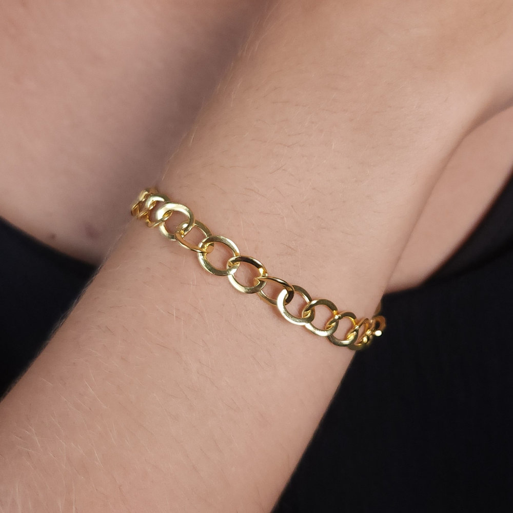 Pulseira elo português vazado