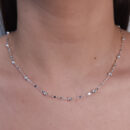 Gargantilha choker elos chapeados com bolinhas lisa