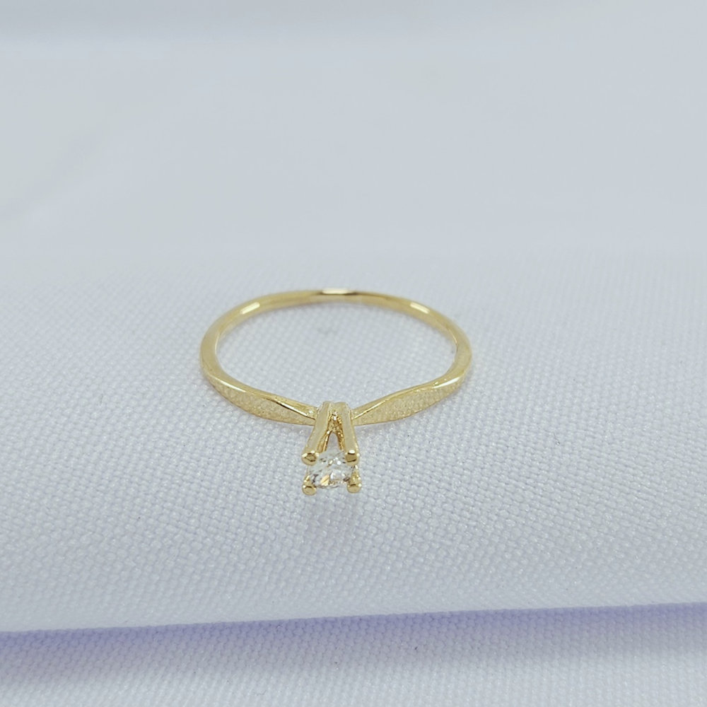 Anel solitário com pedra cristal - Imagem 2