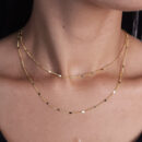 Gargantilha choker dupla com corações chapeado