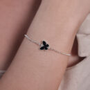 Pulseira borboleta preta esmaltada