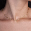 Gargantilha choker com bolinhas dourada