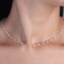 Gargantilha choker pedra oval cristal