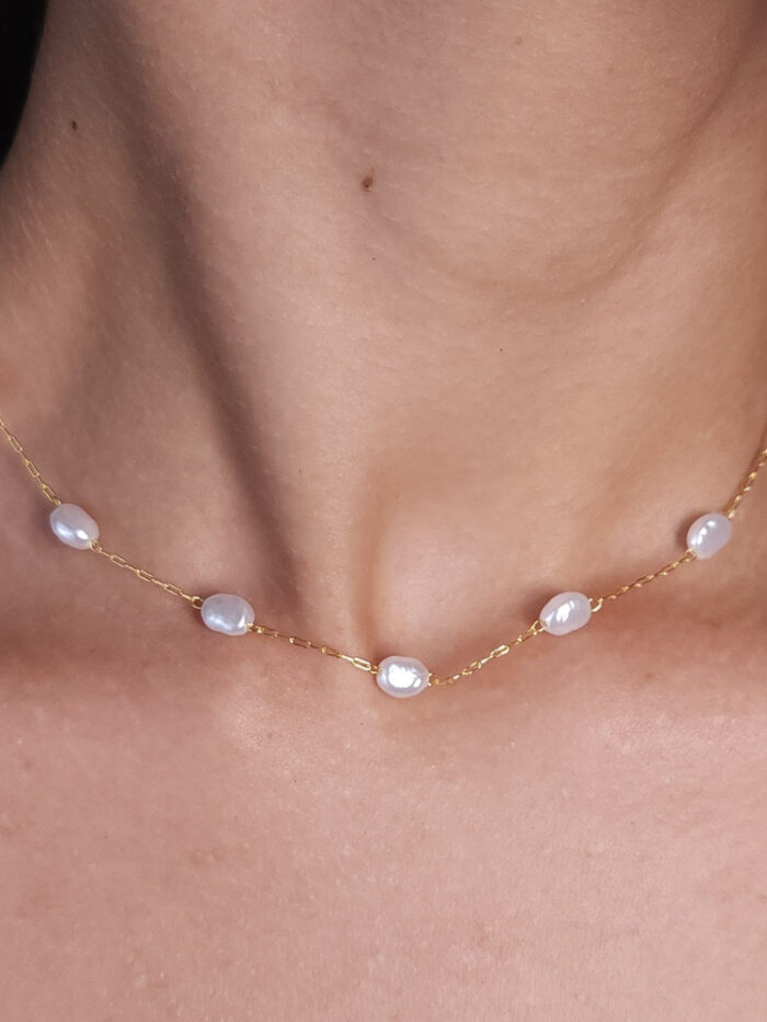 Gargantilha choker pérola barroca