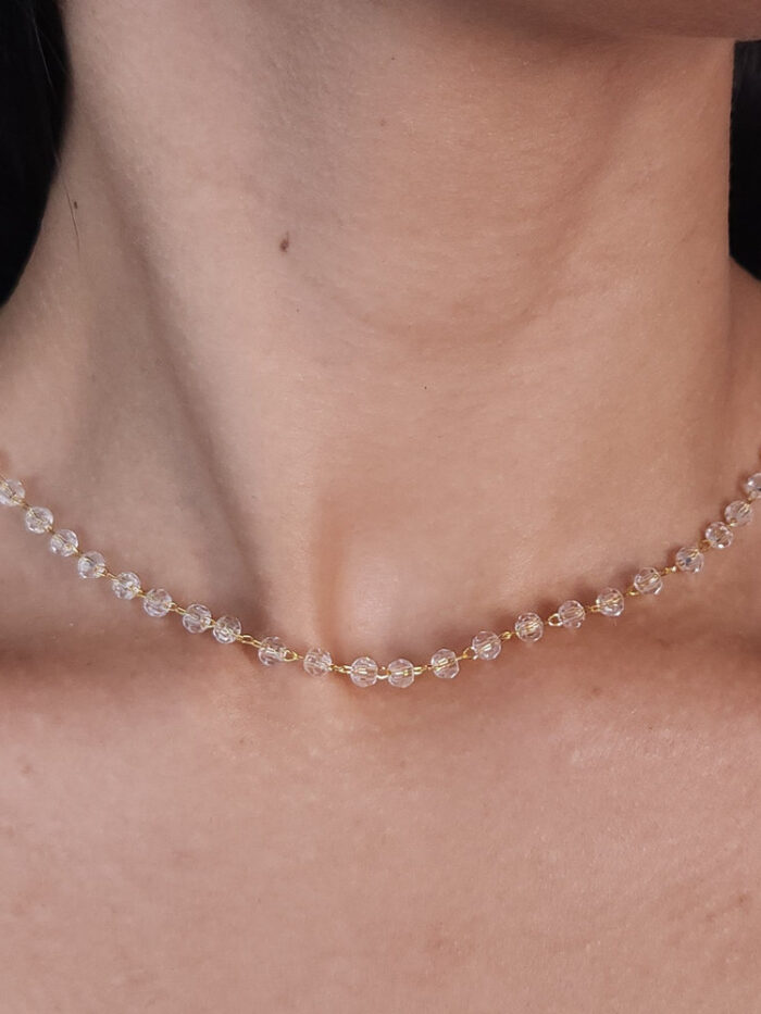 Gargantilha choker bolinhas detalhadas