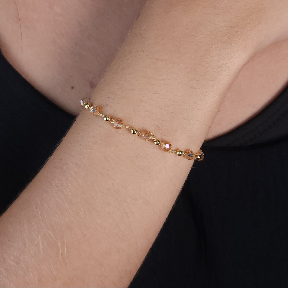 Pulseira bolinhas texturizadas e lisas