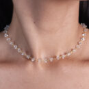 Gargantilha choker pedras cristais