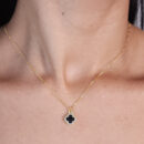 Gargantilha veneziana trevo cravejado