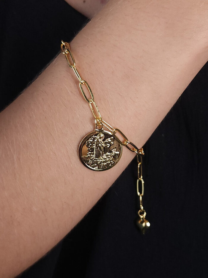 Pulseira elos longos medalha N.S de Fátima