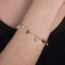 Pulseira caninhos com circulos e pontos de luz